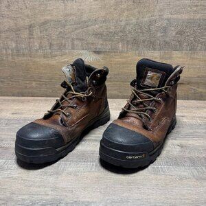 Carhartt Ground Force Composite Toe Brown Leather Work Boots Men's Size 10